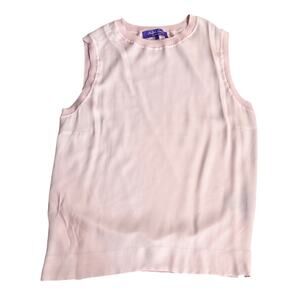 RALPH LAUREN Purple Label Silk Cashmere Sleeveless Blouse Top Pink Women's Large
